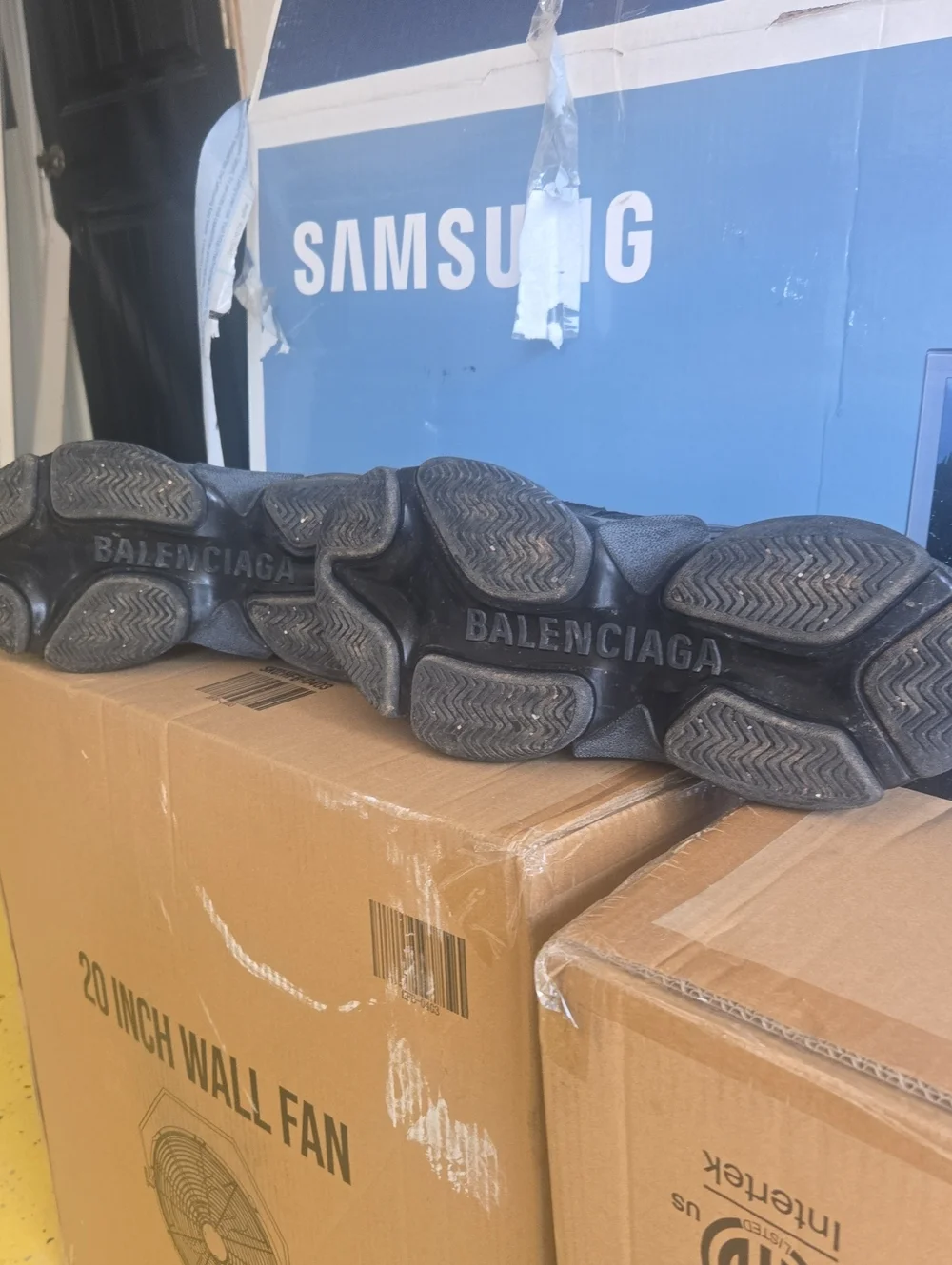 Balenciaga Triple S Black Sneakers with White Laces